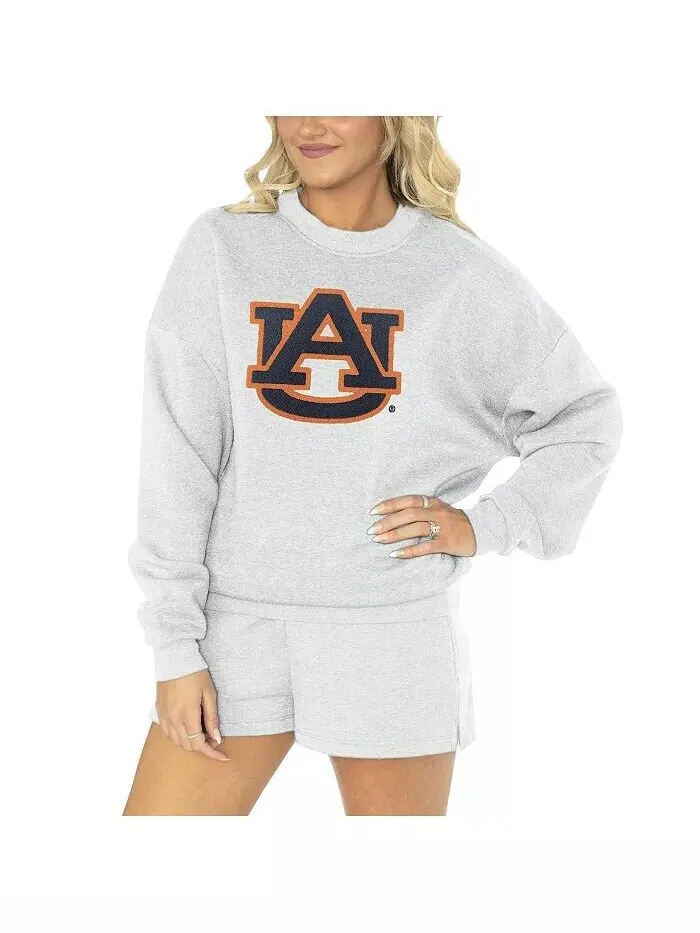 Женский комплект для сна Ash Auburn Tigers Team Effort, свитер и шорты Gameday Couture