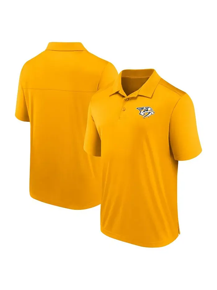 Мужская поло Nashville Predators Left Side Block золотистого цвета Fanatics — изображение 1 из 3