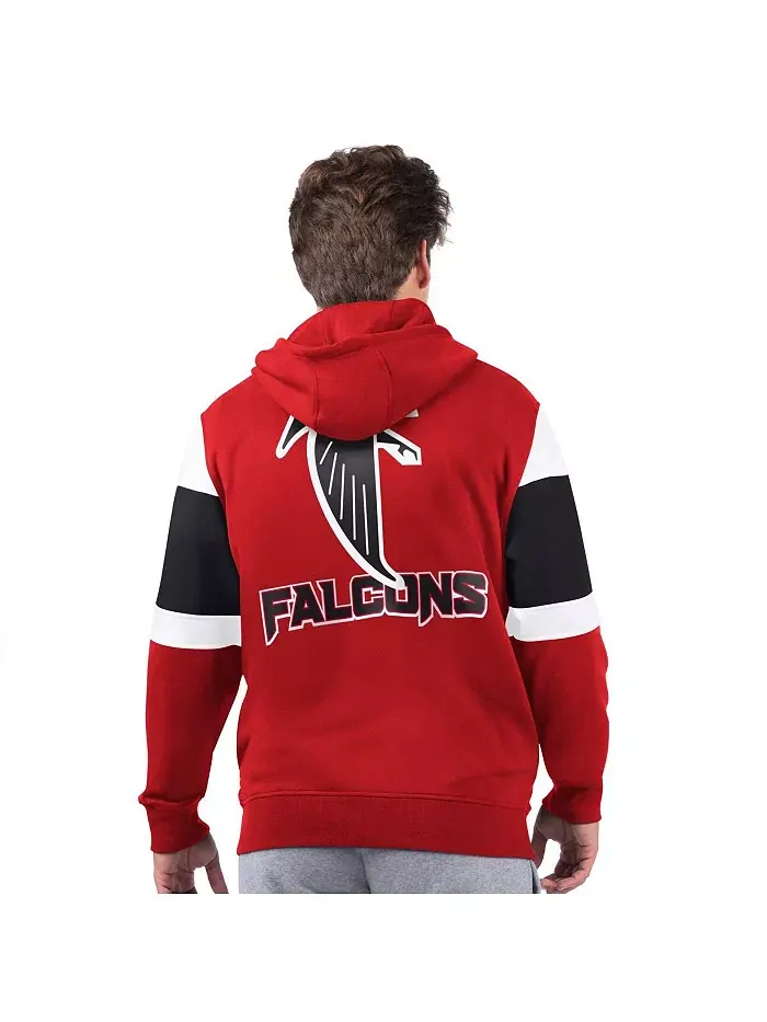 Мужская худи с молнией Atlanta Falcons Extreme Vintage Logo красного цвета Starter — изображение 2 из 2