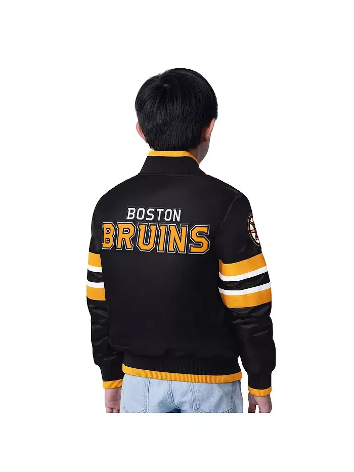 Черно-золотая бейсбольная куртка Boston Bruins Scout 1 на молнии для мальчиков и девочек старшего — изображение 2 из 2
