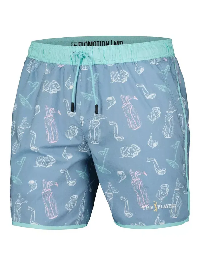 Мужские синие шорты THE PLAYERS Bogey Bag Tri-Blend Volleyshorts Flomotion — изображение 3 из 3