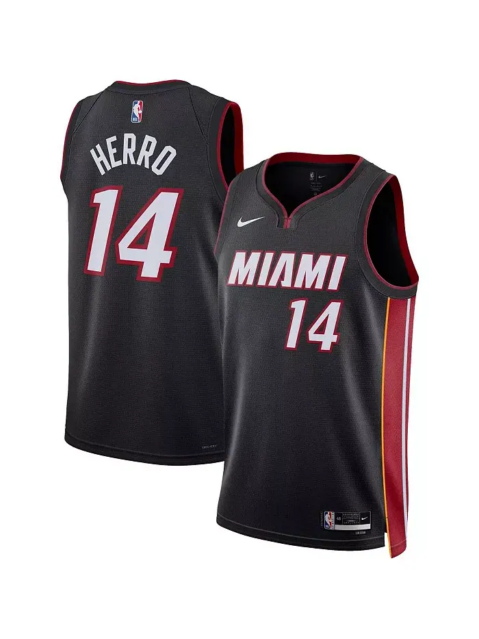 Мужская и женская баскетбольная майка Tyler Herro Miami Heat в черном цвете - Swingman, Icon — изображение 1 из 3