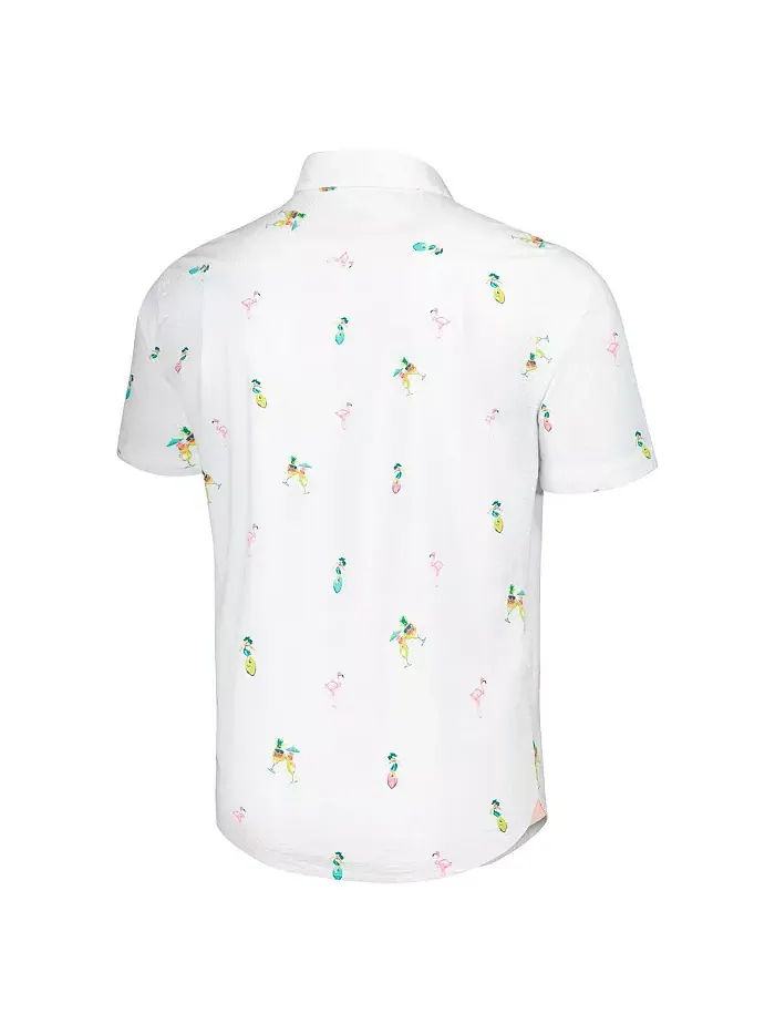 Мужская футболка с пуговицами Las Vegas Raiders Nova Wave Flocktail Tommy Bahama — изображение 2 из 3