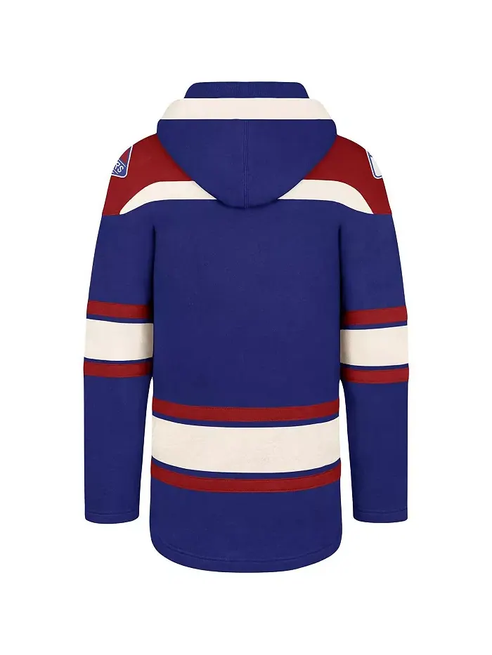 Мужской синий худи New York Rangers Superior Lacer на шнурках '47 Brand — изображение 2 из 3
