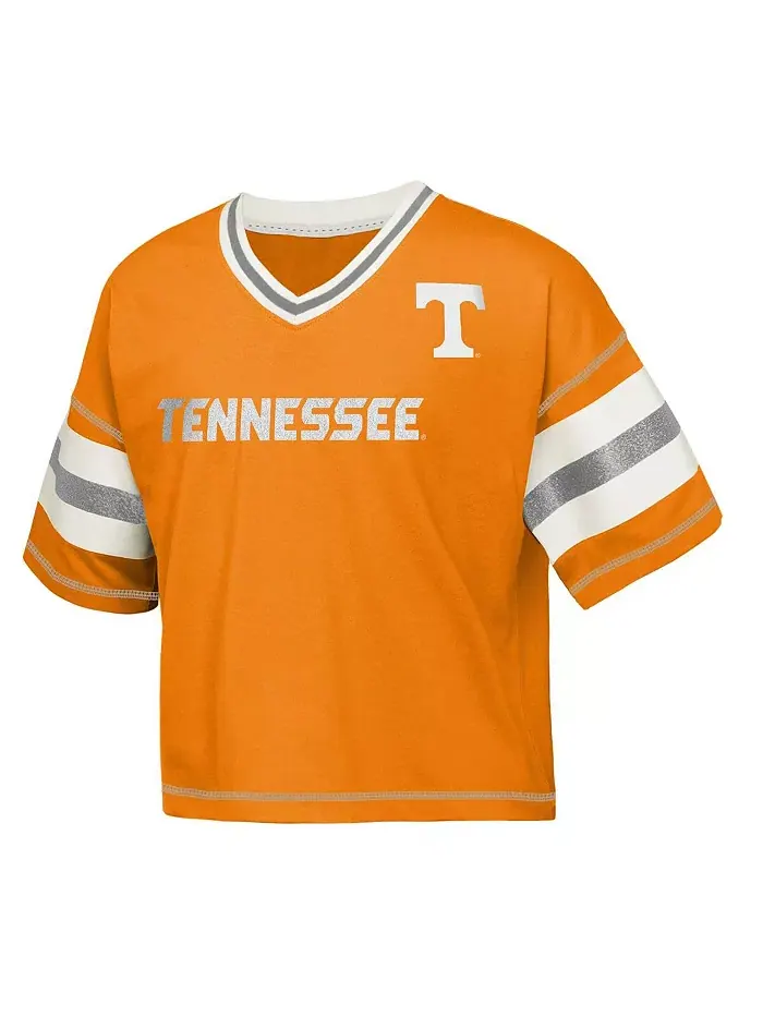 Большая девочка Tennessee Orange Tennessee Volunteers Gridiron Jersey майка с V-образным вырезом — изображение 2 из 3