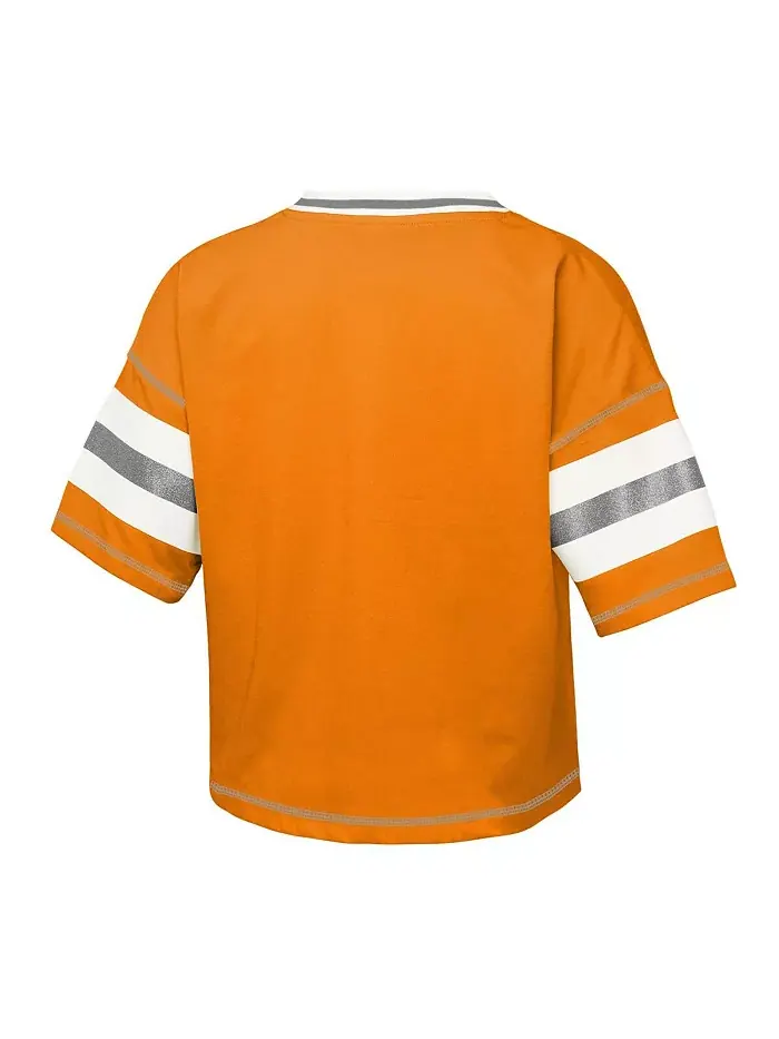 Большая девочка Tennessee Orange Tennessee Volunteers Gridiron Jersey майка с V-образным вырезом — изображение 3 из 3