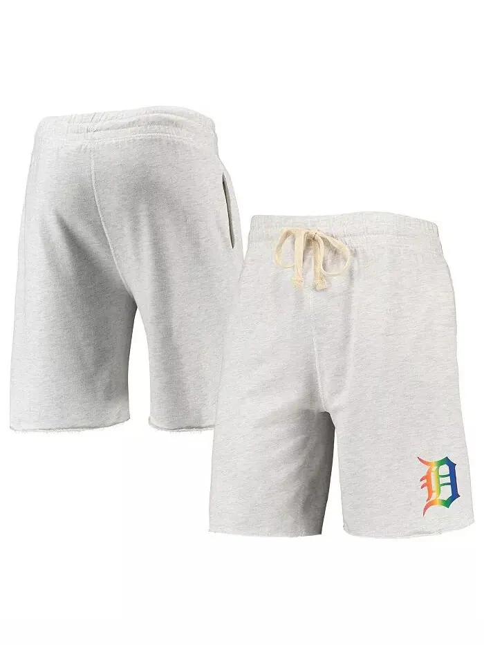 Мужские шорты из овсяной ткани с логотипом Detroit Tigers Mainstream Terry Tri-Blend Concepts Sport — изображение 1 из 3