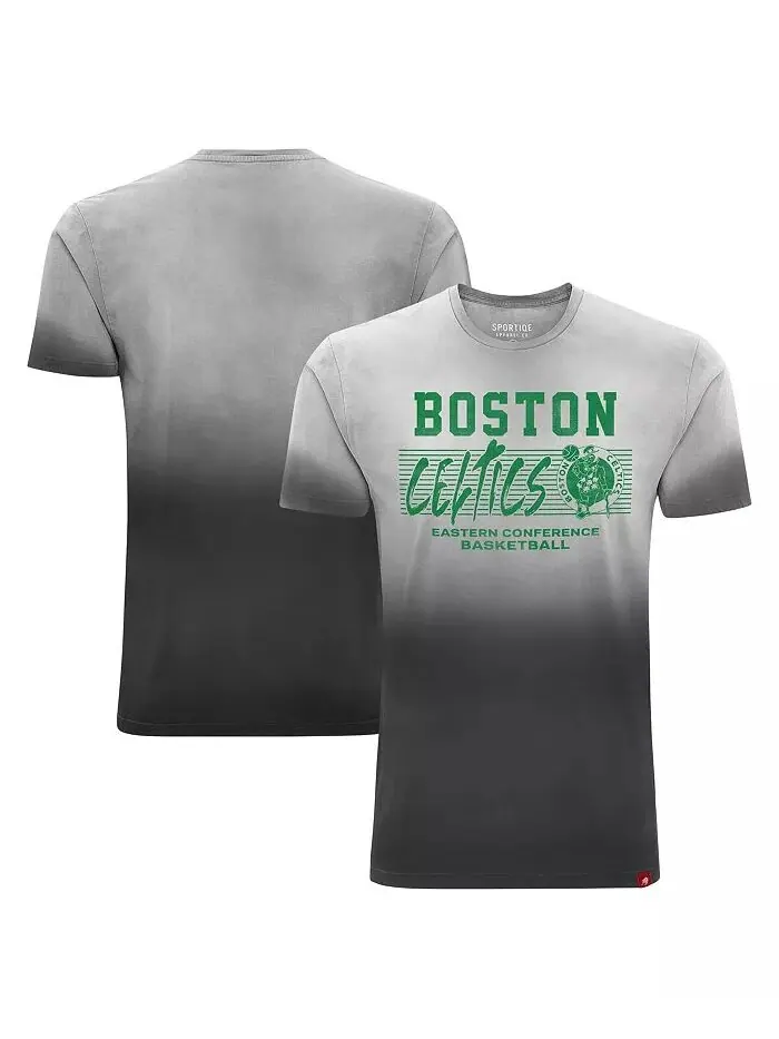 Мужская и женская черная футболка Boston Celtics Bingham Sun-Fade Sportiqe — изображение 1 из 3