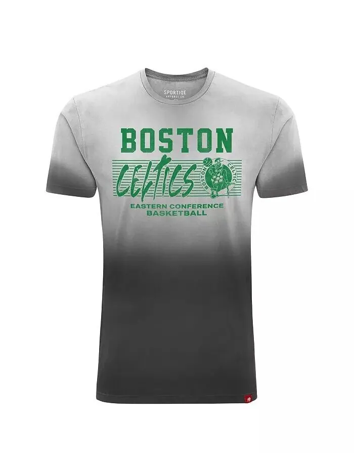 Мужская и женская черная футболка Boston Celtics Bingham Sun-Fade Sportiqe — изображение 3 из 3