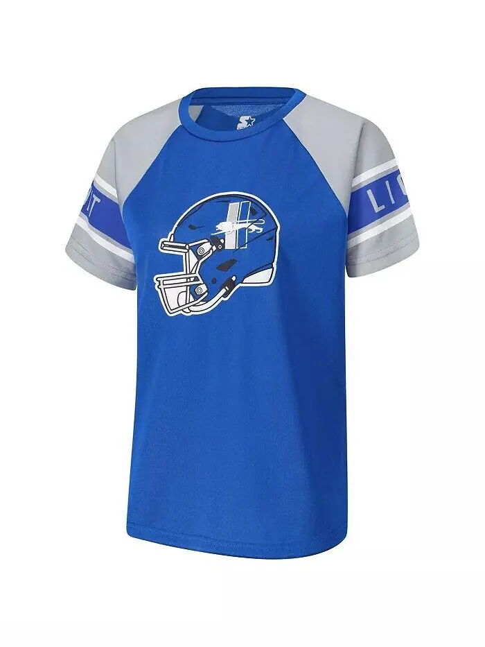 Женский синий топ реглан Detroit Lions 1st Rounder Color Block Starter — изображение 3 из 3