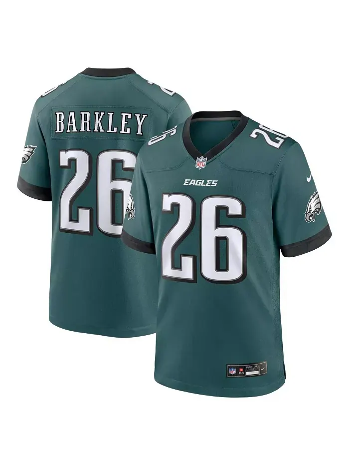Мужская игровая футболка Saquon Barkley в цвете Midnight Green, Philadelphia Eagles Nike — изображение 1 из 3