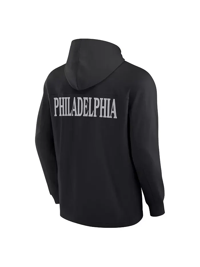 Мужская черная толстовка с длинным рукавом Philadelphia Flyers Elements Blaze Tri-Blend Fanatics — изображение 2 из 3