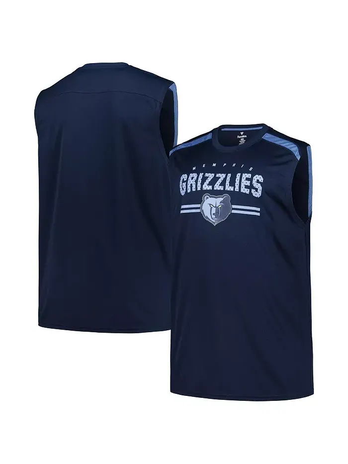 Мужская синяя майка-борцовка Big Tall Birdseye Memphis Grizzlies Fanatics — изображение 1 из 3