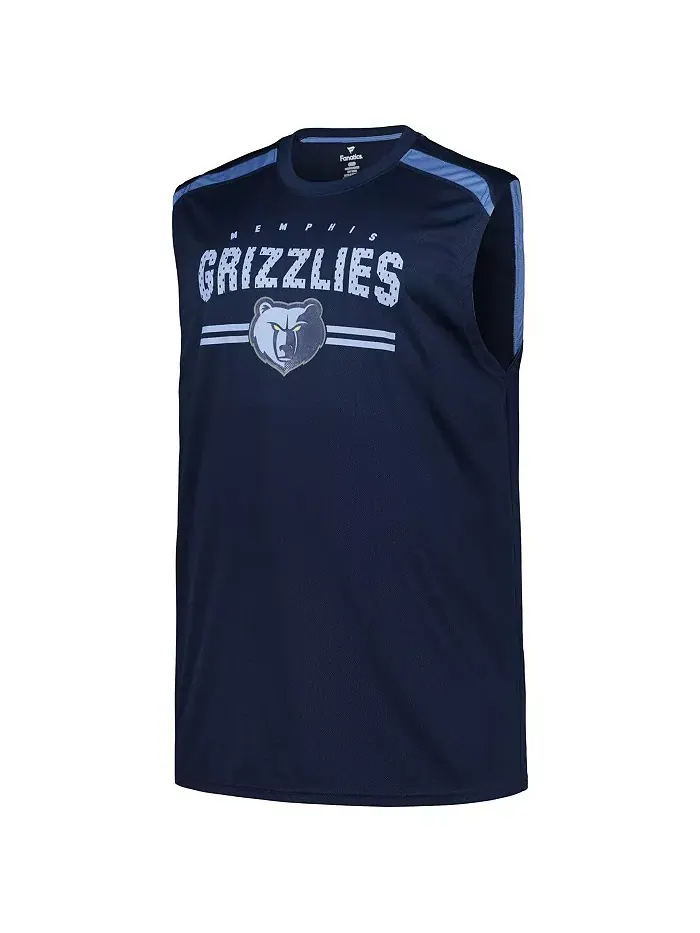 Мужская синяя майка-борцовка Big Tall Birdseye Memphis Grizzlies Fanatics — изображение 3 из 3