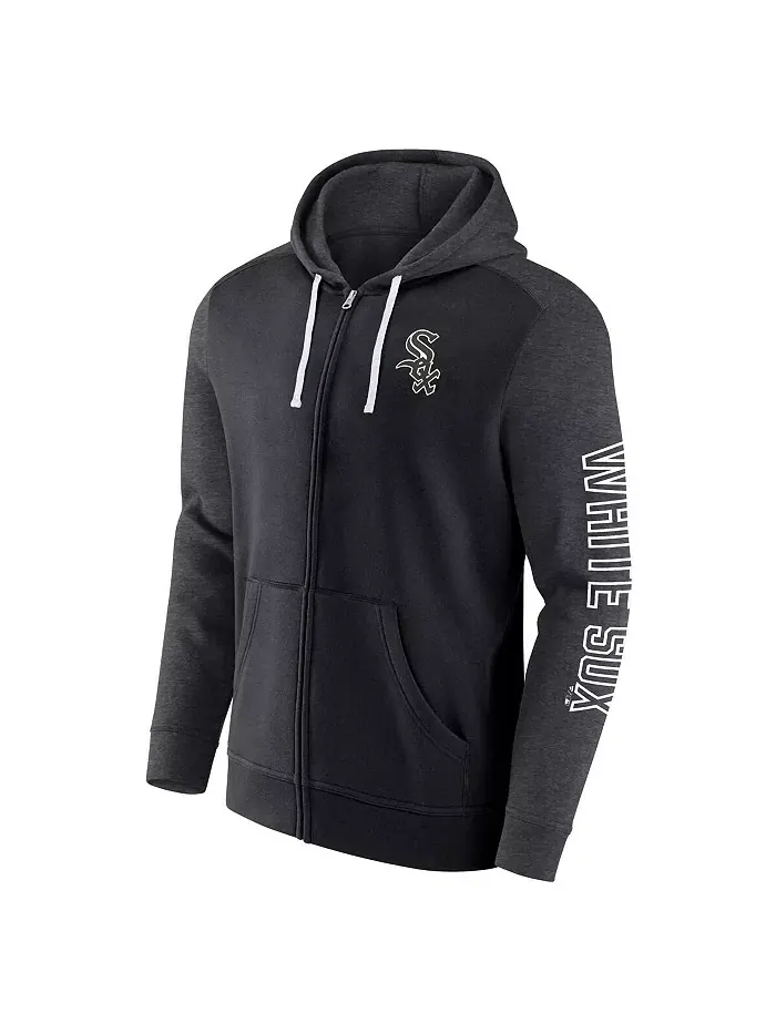 Мужская черная толстовка с молнией Chicago White Sox Offensive Line Up Fanatics — изображение 2 из 3