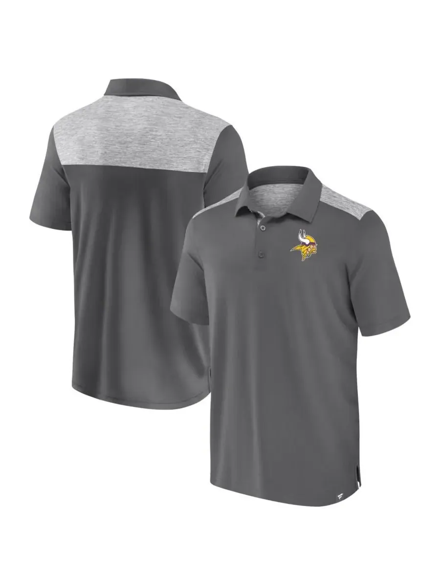 Fanatics Мужская серая рубашка-поло Minnesota Vikings Long Shot — изображение 1 из 3, серый