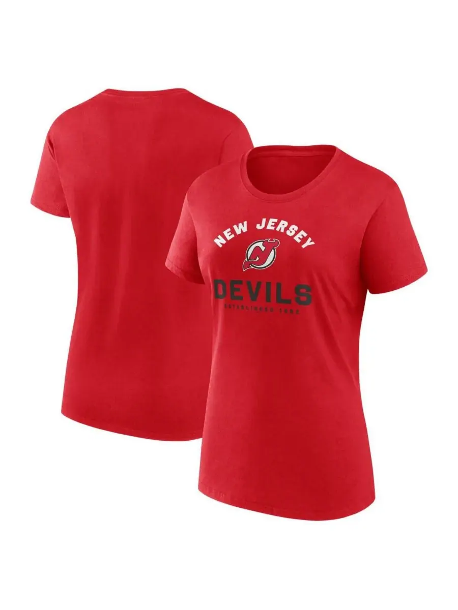 Logo Athletic Женская красная футболка New Jersey Devils Unrivaled