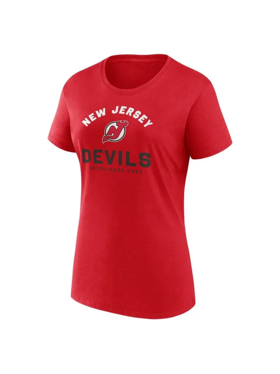 Logo Athletic Женская красная футболка New Jersey Devils Unrivaled — изображение 2 из 3, красный