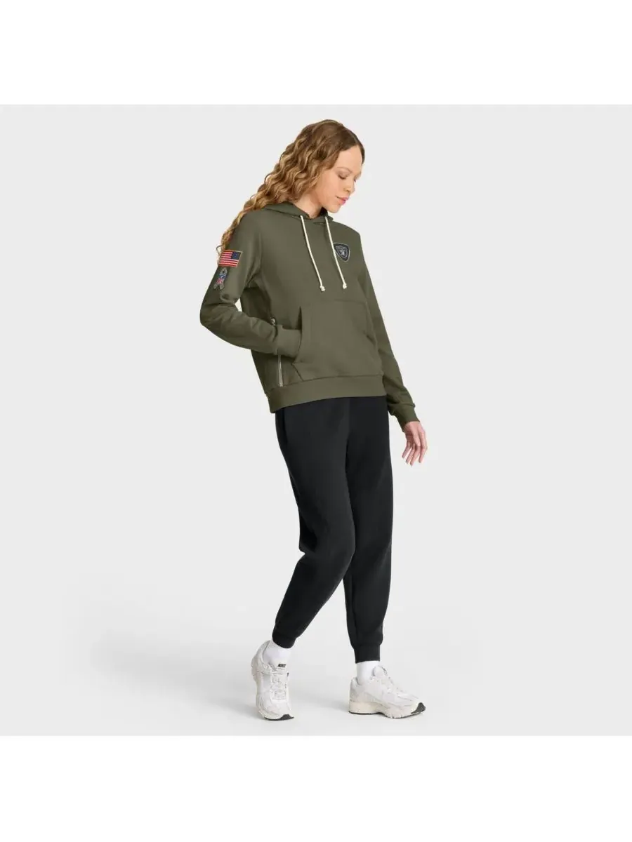 Nike Женская толстовка Olive Las Vegas Raiders 2025 Salute to Service Sideline Standard Issue — изображение 3 из 5, оливковый
