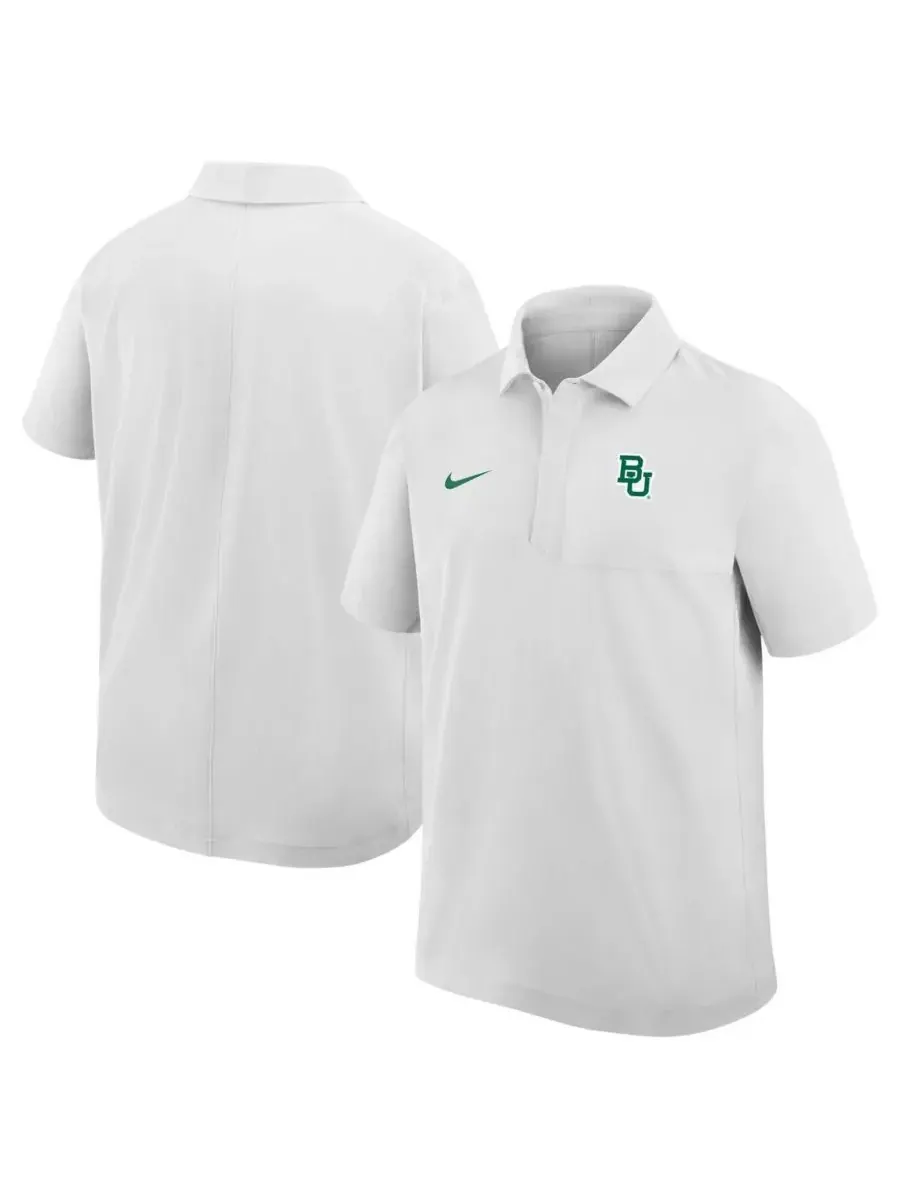 Nike Мужская белая тканая рубашка-поло с символикой команды Baylor Bears — изображение 1 из 3, белый зеленый