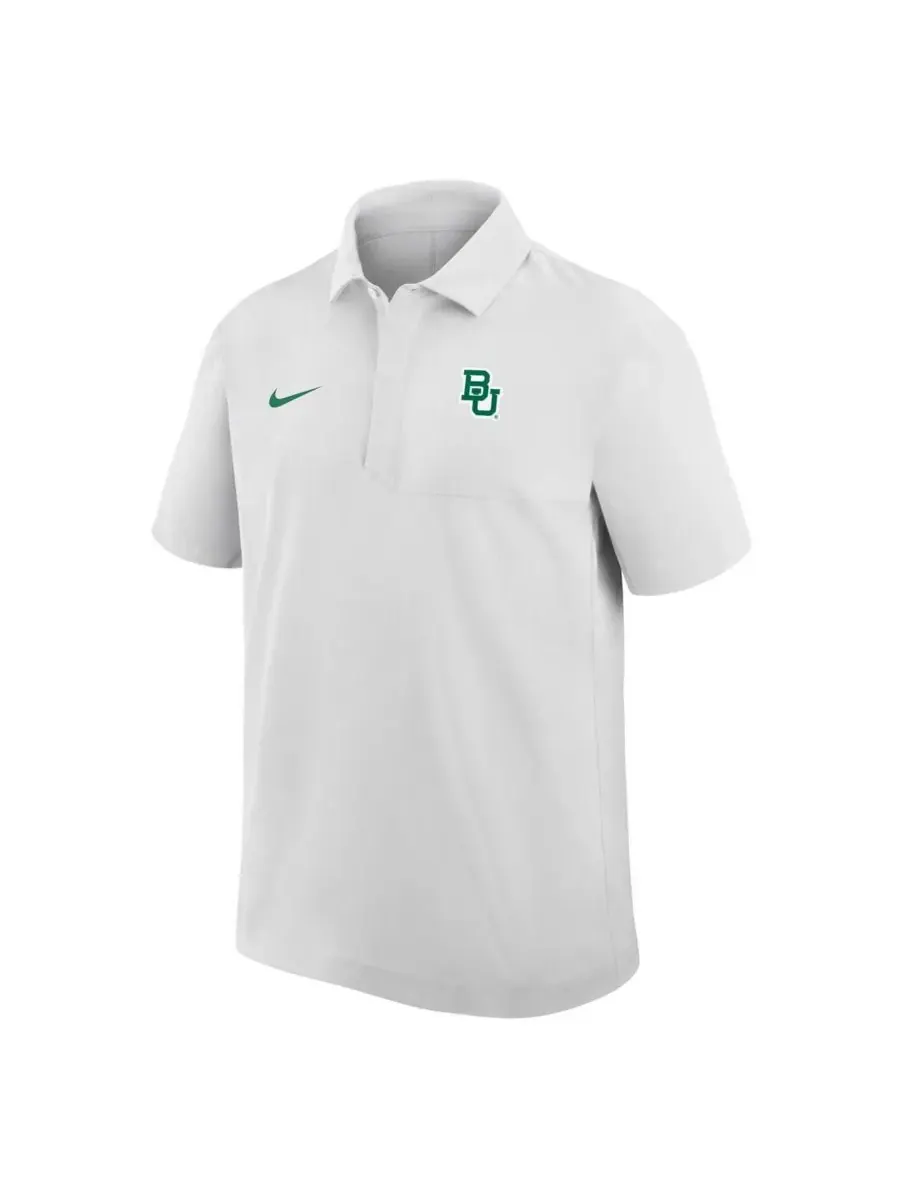 Nike Мужская белая тканая рубашка-поло с символикой команды Baylor Bears — изображение 3 из 3, белый зеленый