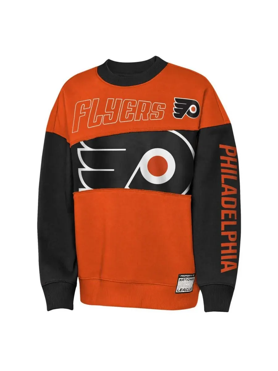Outerstuff Детская толстовка оранжево-черного цвета с логотипом Philadelphia Flyers Impact Player — изображение 2 из 3