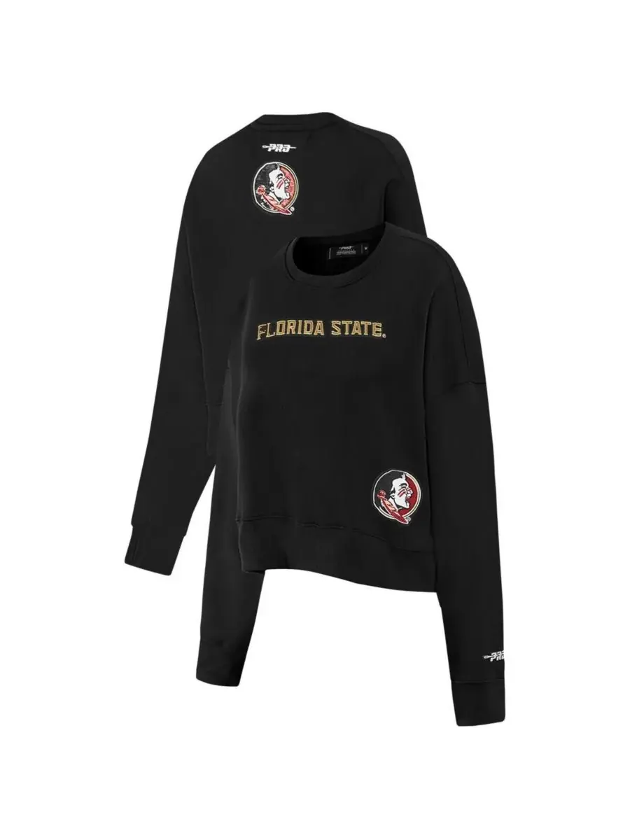 Pro Standard Женская черная толстовка-пуловер свободного кроя с пайетками в стиле Florida State