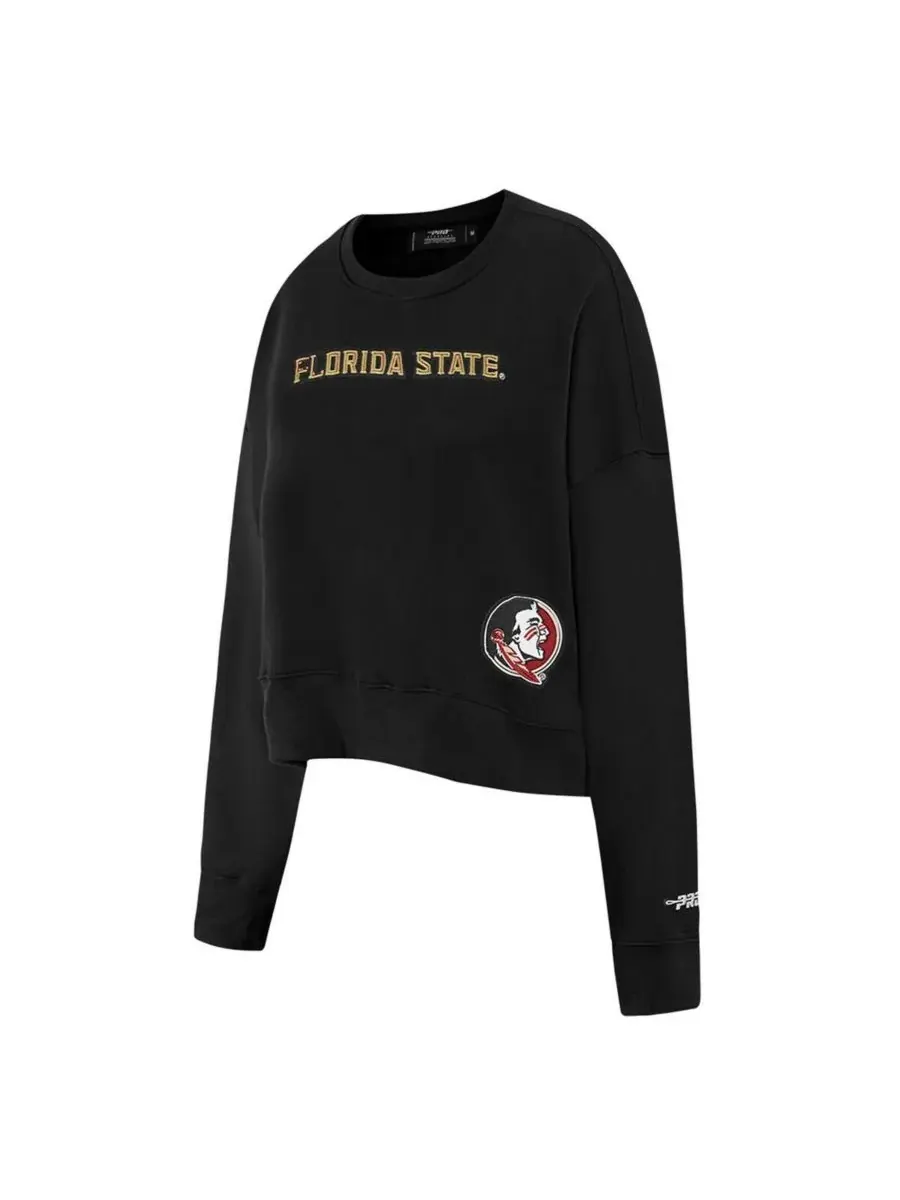 Pro Standard Женская черная толстовка-пуловер свободного кроя с пайетками в стиле Florida State — изображение 2 из 5, черный