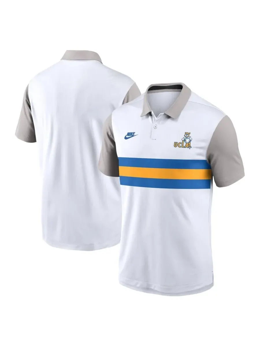Nike Мужская белая/серая поло-рубашка UCLA Bruins Athletic Prep Legacy Logo Vapor Performance