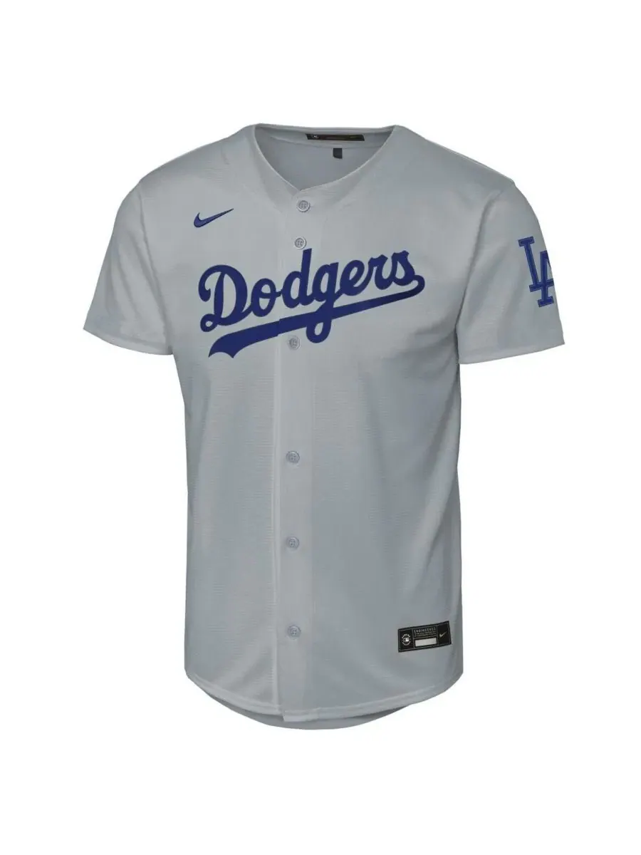 Большая серая футболка Los Angeles Dodgers для мальчиков и девочек Nike — изображение 2 из 3, серый