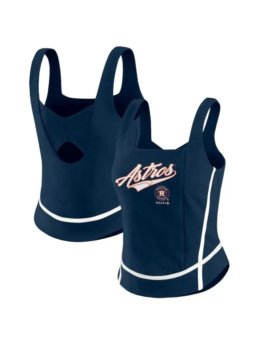 WEAR by Erin Andrews Женская темно-синяя майка с квадратным вырезом и логотипом Houston Astros — изображение 1 из 3