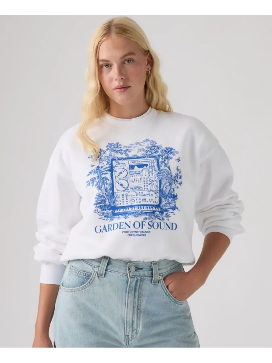 Женский свитшот с круглым вырезом, с графическим принтом Levi's, Crew Garden — изображение 1 из 4
