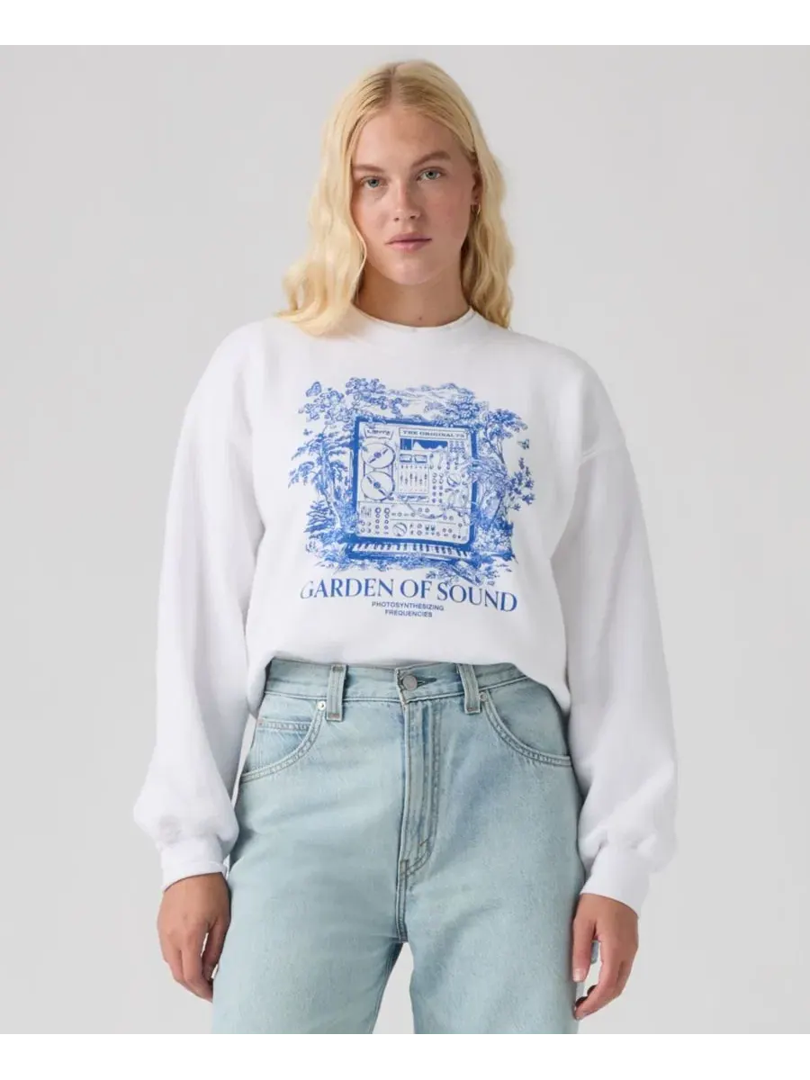 Женский свитшот с круглым вырезом, с графическим принтом Levi's, Crew Garden — изображение 2 из 4