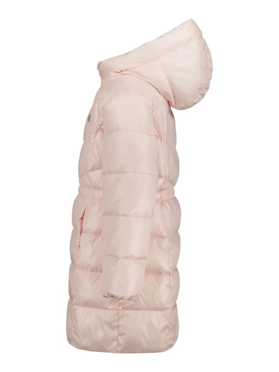 Пуховик с капюшоном, длинный, с флисовой подкладкой Calvin Klein, Mangano Calcite — изображение 3 из 6