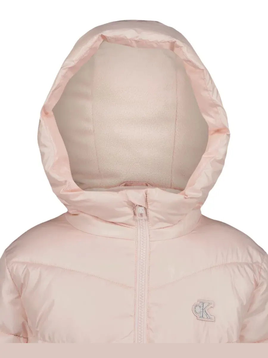 Пуховик с капюшоном, длинный, с флисовой подкладкой Calvin Klein, Mangano Calcite — изображение 5 из 6