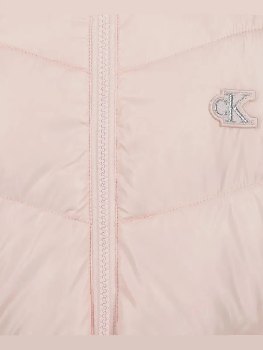 Пуховик с капюшоном, длинный, с флисовой подкладкой Calvin Klein, Mangano Calcite — изображение 6 из 6