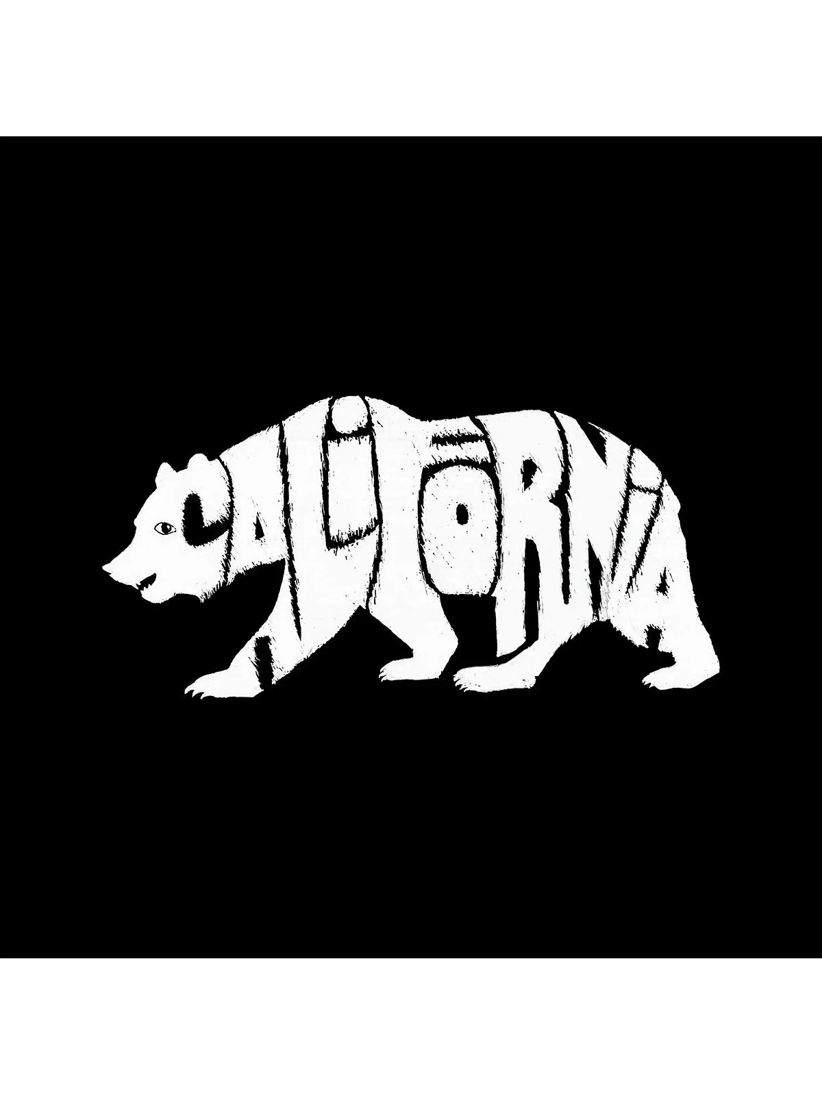 Мужская толстовка с капюшоном word art - калифорнийский медведь LA Pop Art — изображение 2 из 3, черный