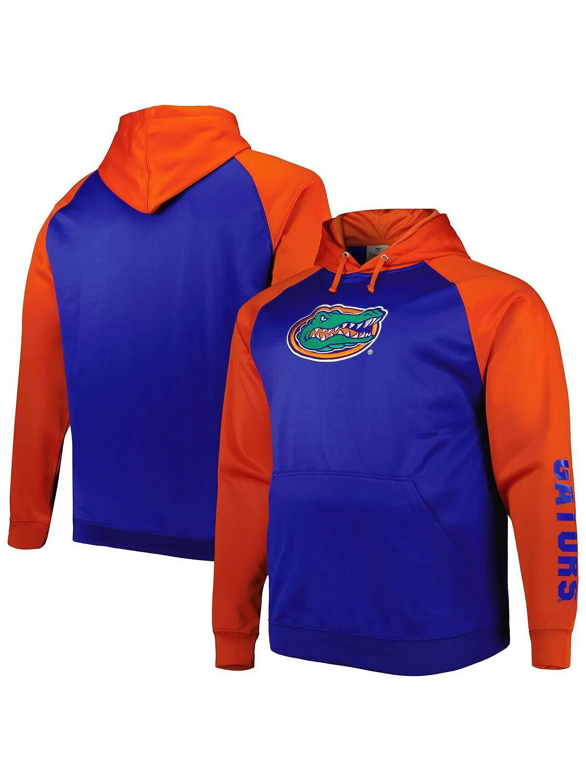 Мужской флисовый пуловер с капюшоном Royal Florida Gators Big and Tall реглан Profile