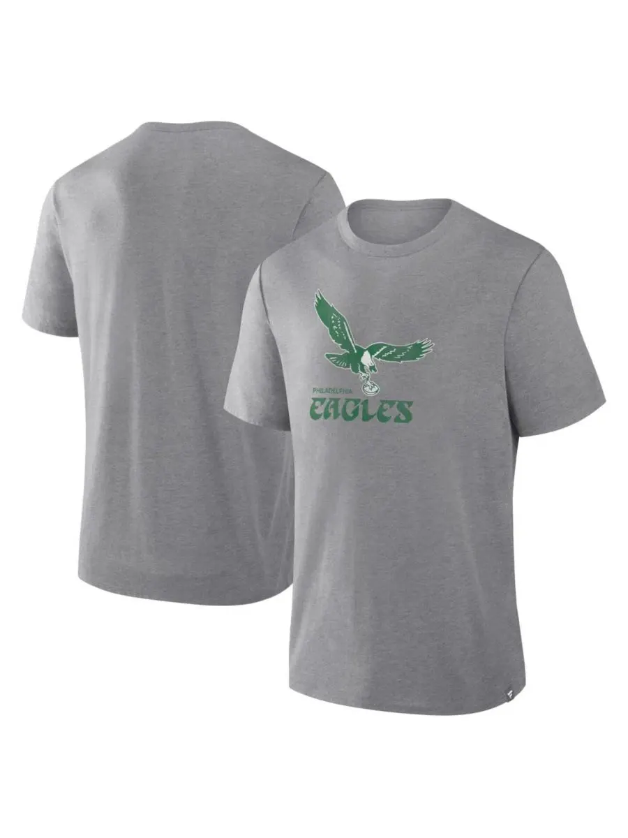 Футболка с принтом Philadelphia Eagles Vintage Heritage Tribute Fanatics — изображение 1 из 3, серый