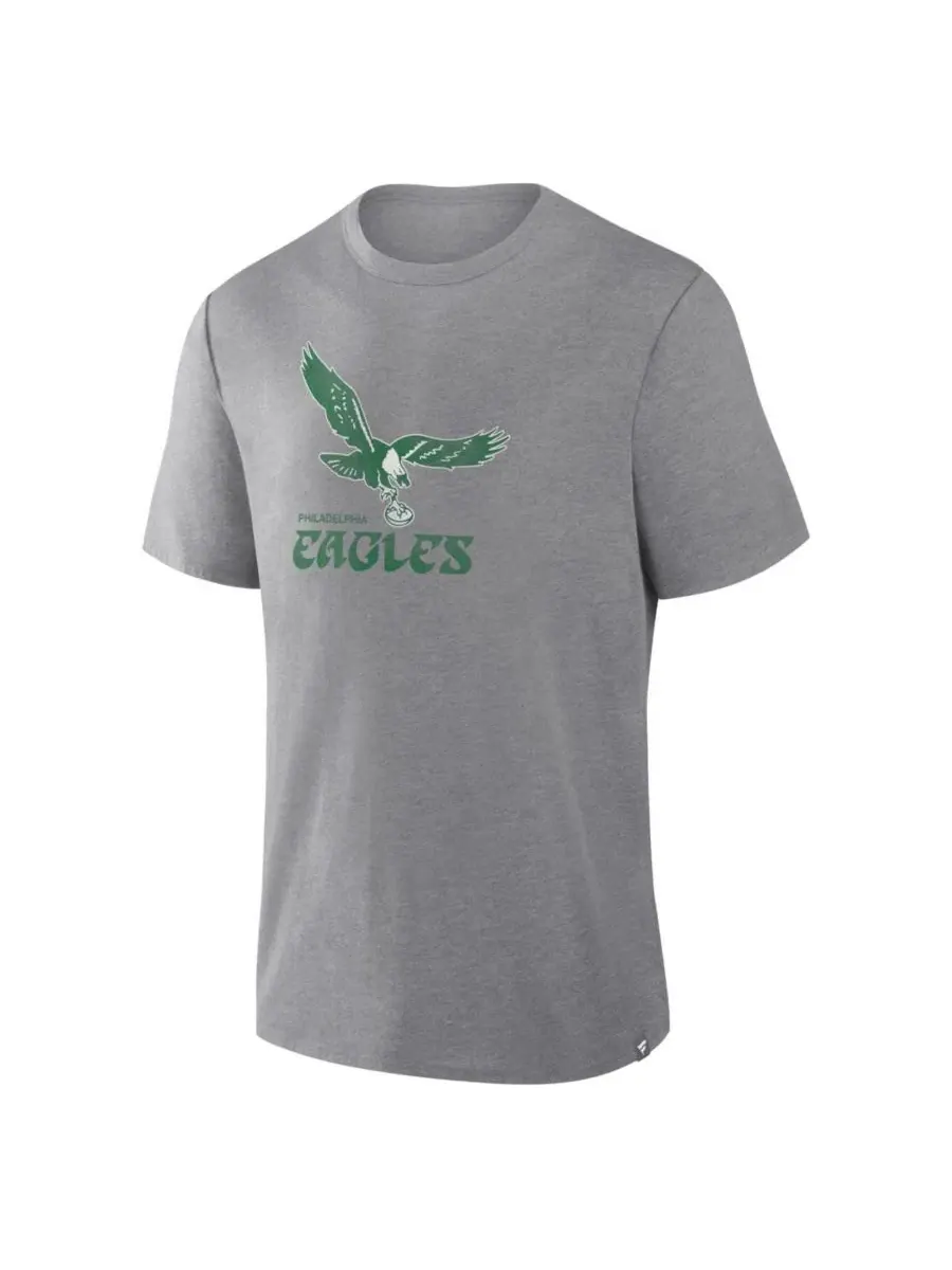Футболка с принтом Philadelphia Eagles Vintage Heritage Tribute Fanatics — изображение 2 из 3, серый