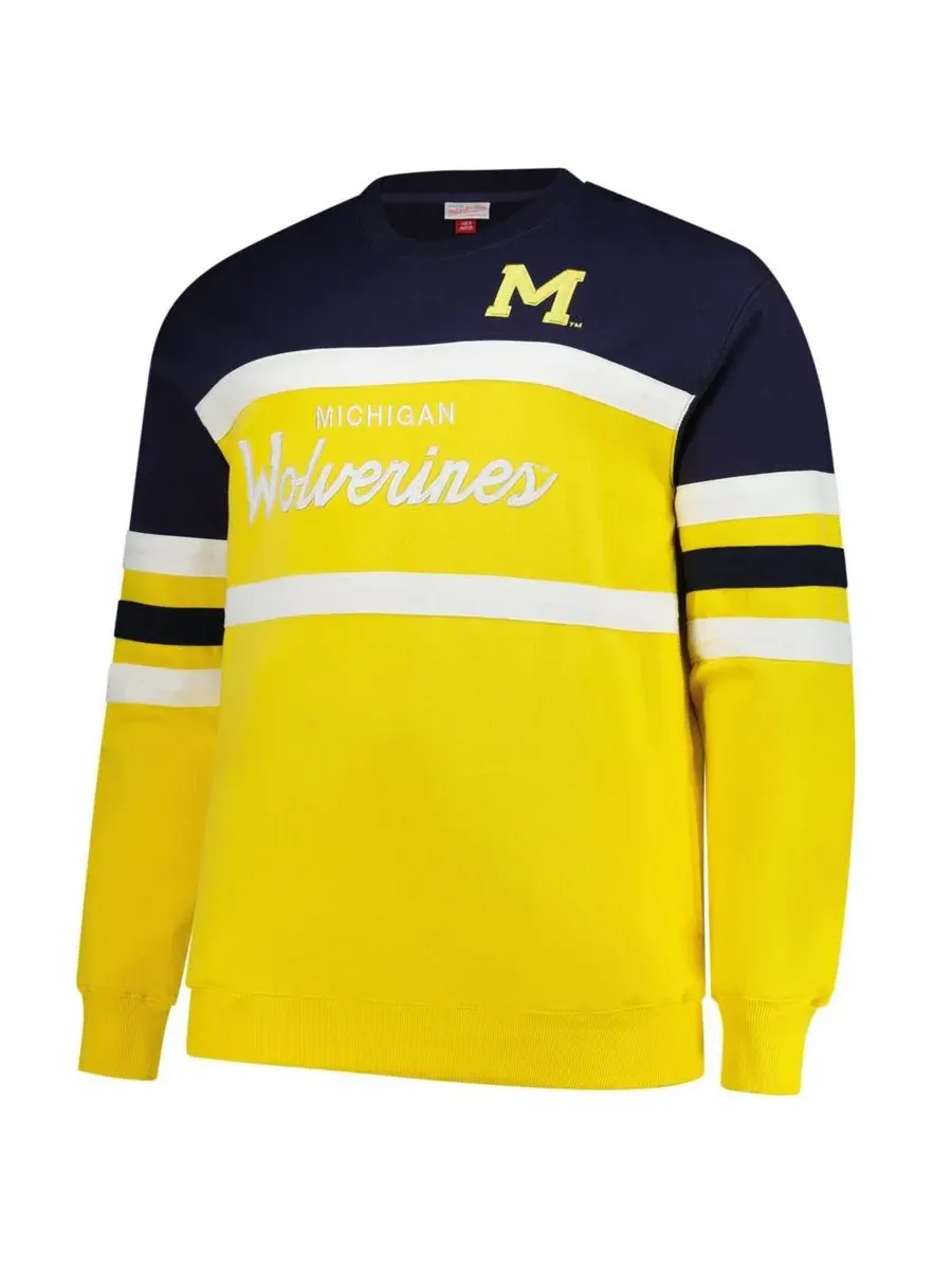 Толстовка с флисовой подкладкой Vintage Logo Head Coach Mitchell & Ness — изображение 2 из 3, желтый