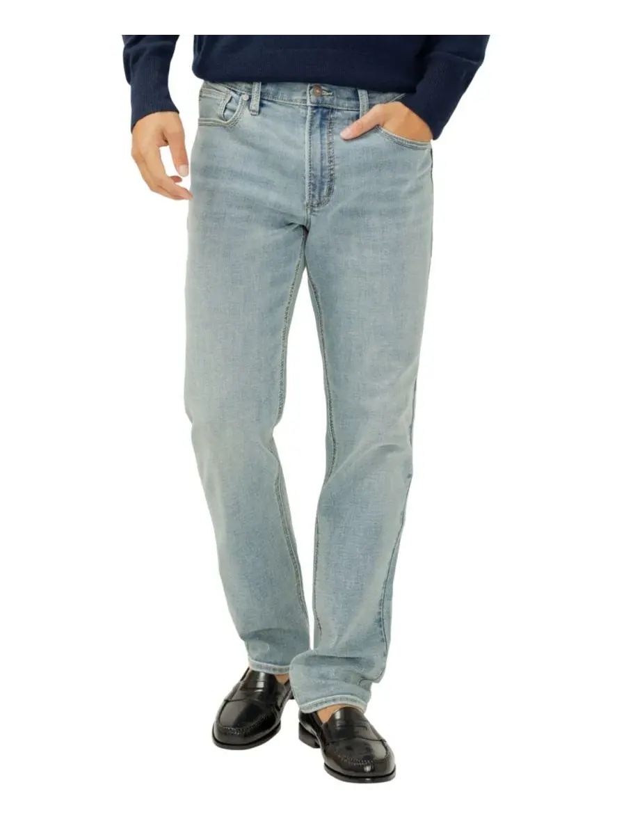 Джинсы прямого кроя Eddie Slim-Fit Straight-Leg Luxe Heritage Silver Jeans Co., Daytona — изображение 1 из 4
