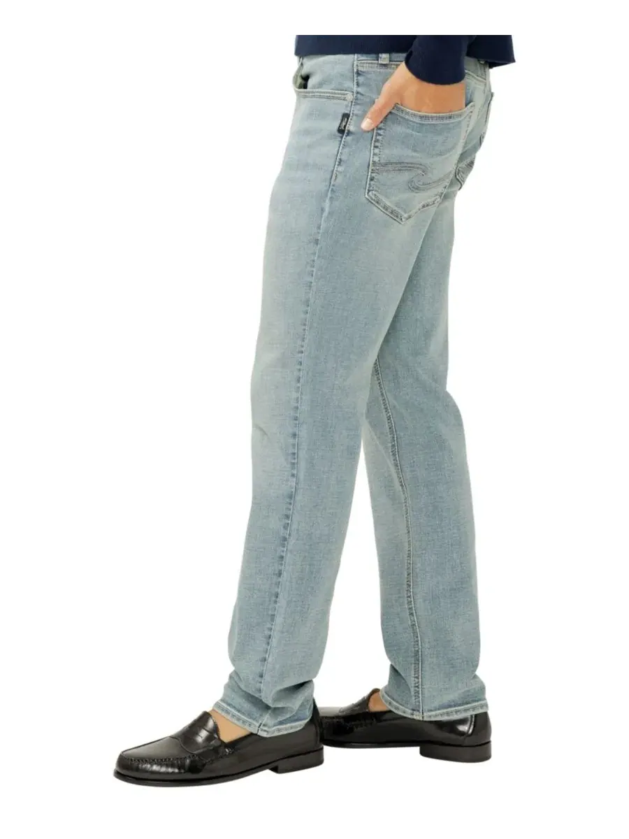 Джинсы прямого кроя Eddie Slim-Fit Straight-Leg Luxe Heritage Silver Jeans Co., Daytona — изображение 2 из 4
