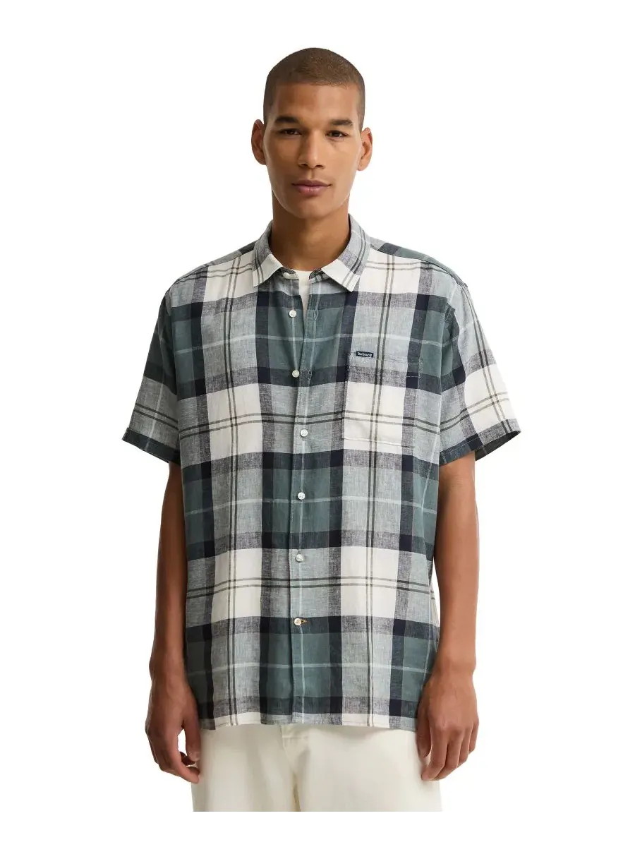 Мужская рубашка с коротким рукавом, принт тартан, Croft Tartan Barbour, Meadow Brook Tartan — изображение 1 из 5