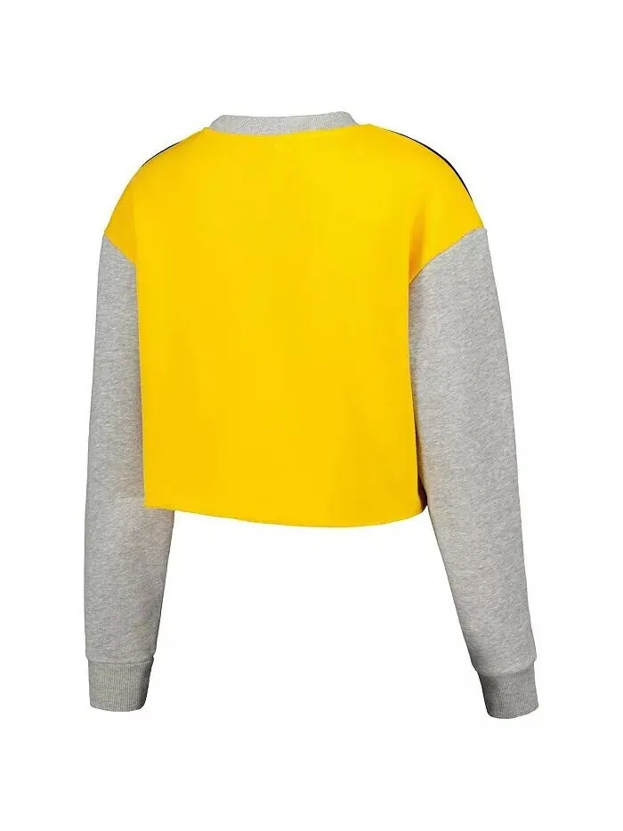 Женская темно-синяя толстовка Michigan Wolverines Colorblock Rookie Crew Hype And Vice — изображение 3 из 4