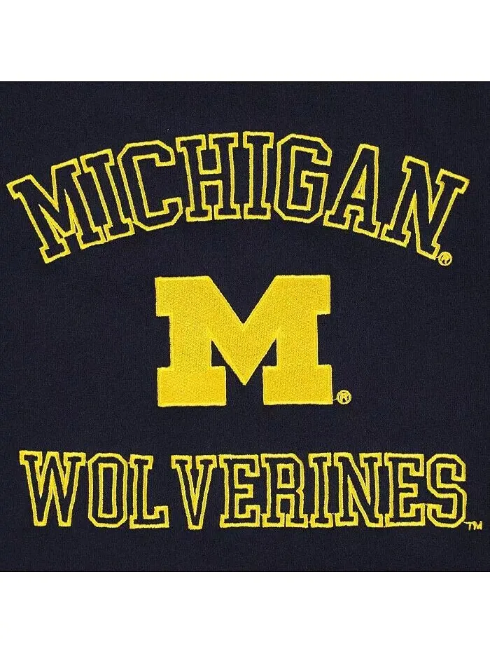 Женская темно-синяя толстовка Michigan Wolverines Colorblock Rookie Crew Hype And Vice — изображение 4 из 4