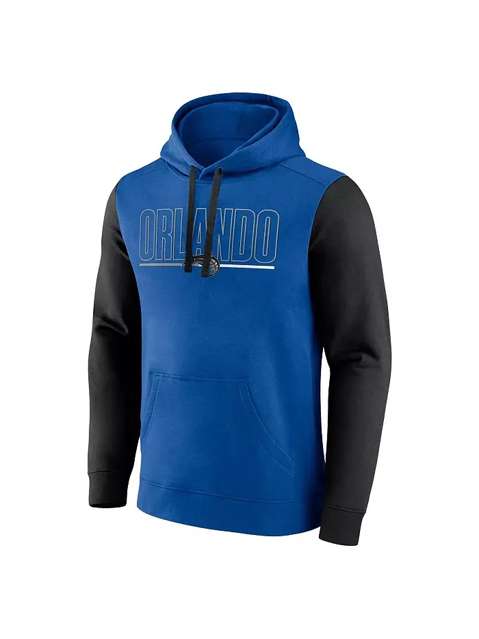 Мужская синяя толстовка с капюшоном Orlando Magic Outline Colorblock Logo Athletic — изображение 3 из 3