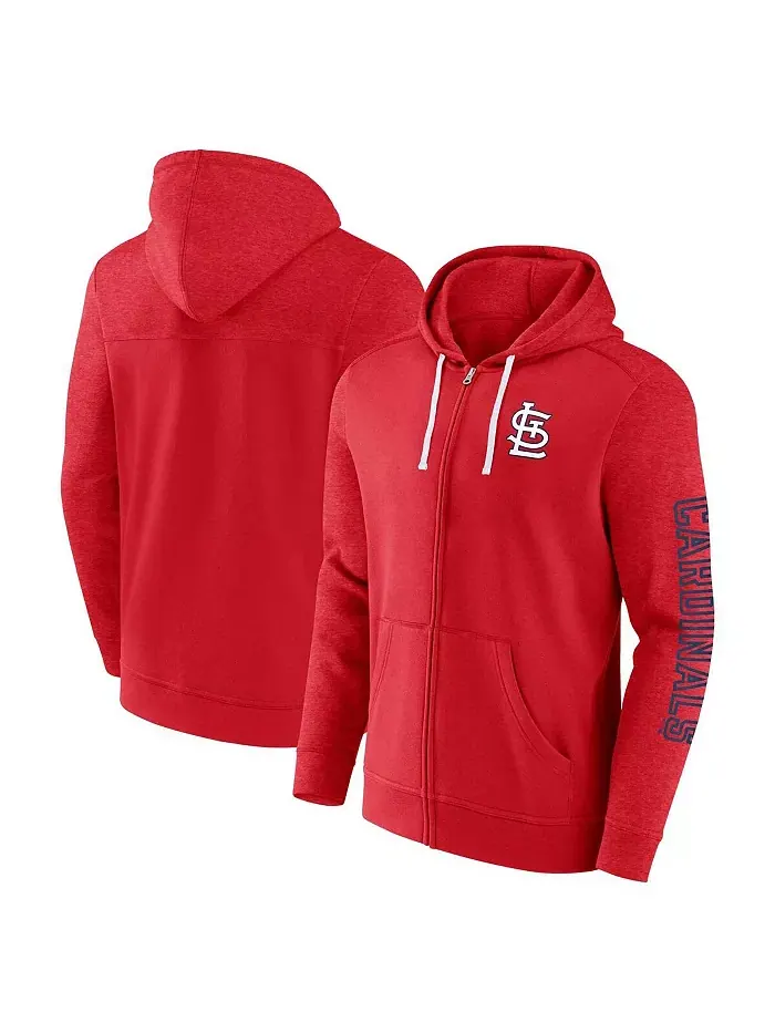 Мужская легкая толстовка с молнией St. Louis Cardinals Offensive Line Up красного цвета Fanatics