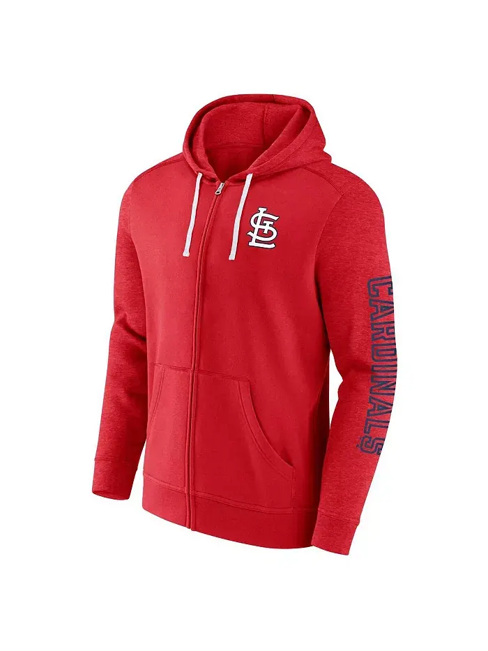 Мужская легкая толстовка с молнией St. Louis Cardinals Offensive Line Up красного цвета Fanatics — изображение 2 из 3