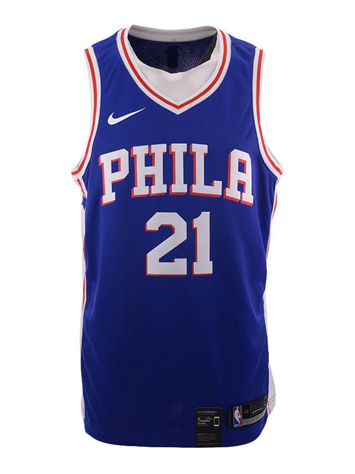 Мужская футболка joel embiid philadelphia 76ers icon swingman Nike — изображение 1 из 2, синий